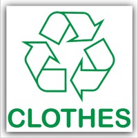 1 x Clothes Recycling Bin Adhesive Sticker-Recycle Logo Sign-Environment Label